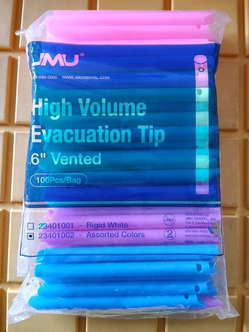 JMU Dental HVE High Volume Evacuation Speed Suction Tips Disposable Vented X5