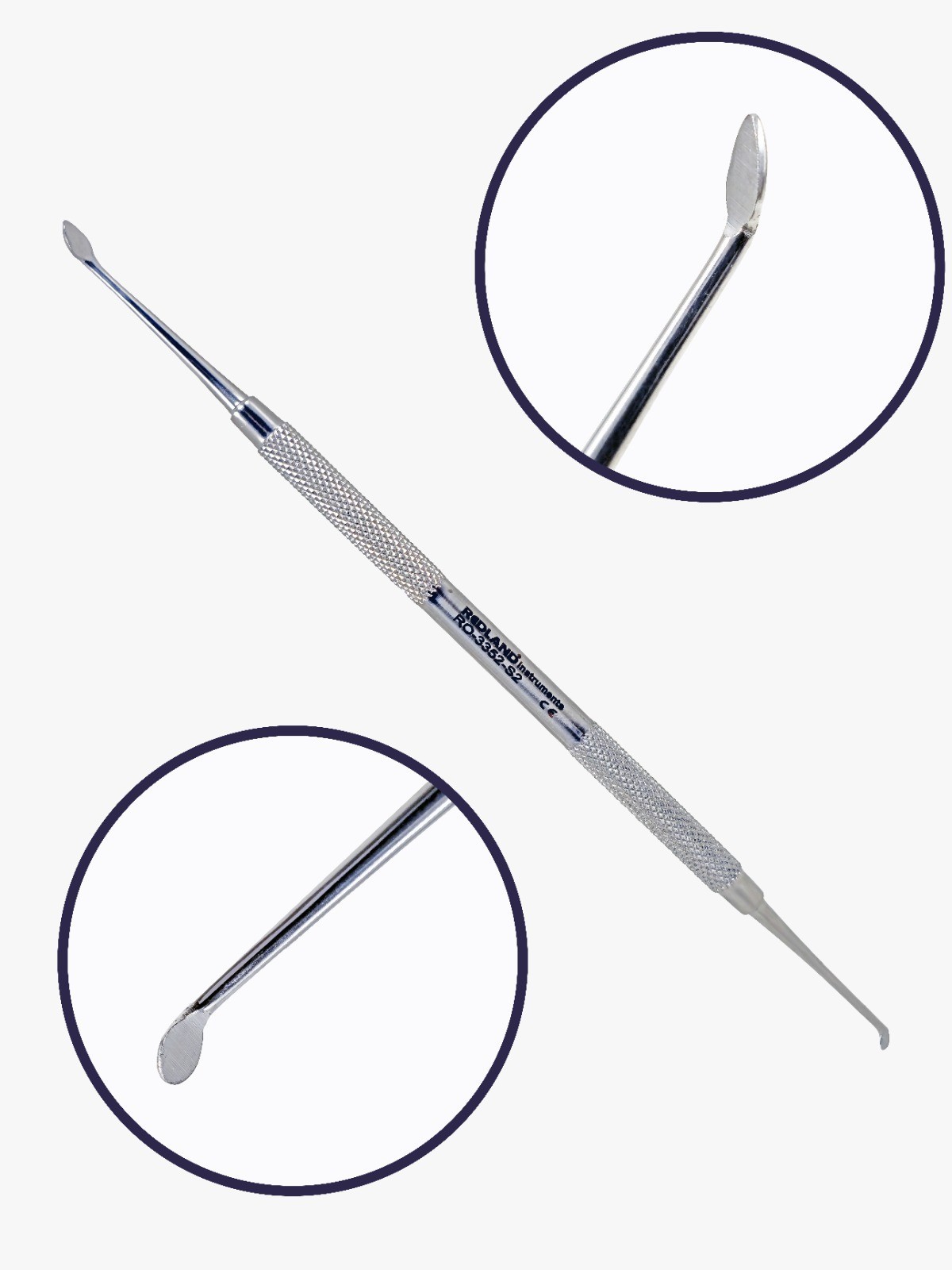 Dental #3 CLEOID-DISCOID CARVER 3.5MM TIPS WITH SOLID 6MM HANDLE
