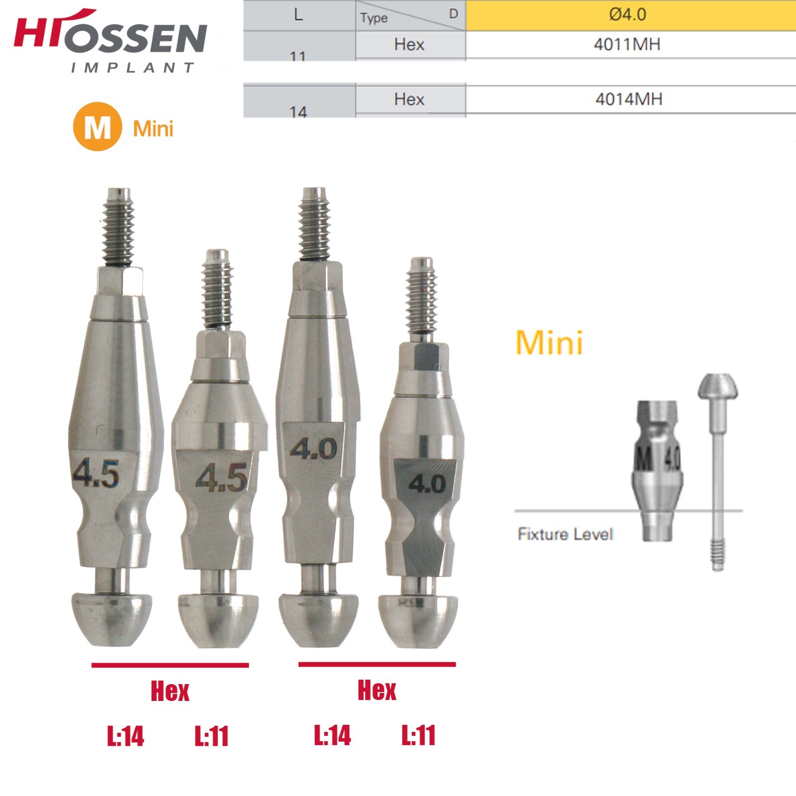 US Hiossen/Osstem Implant Healing Abutments/Locator Tapered Caps Core Tool PEEK