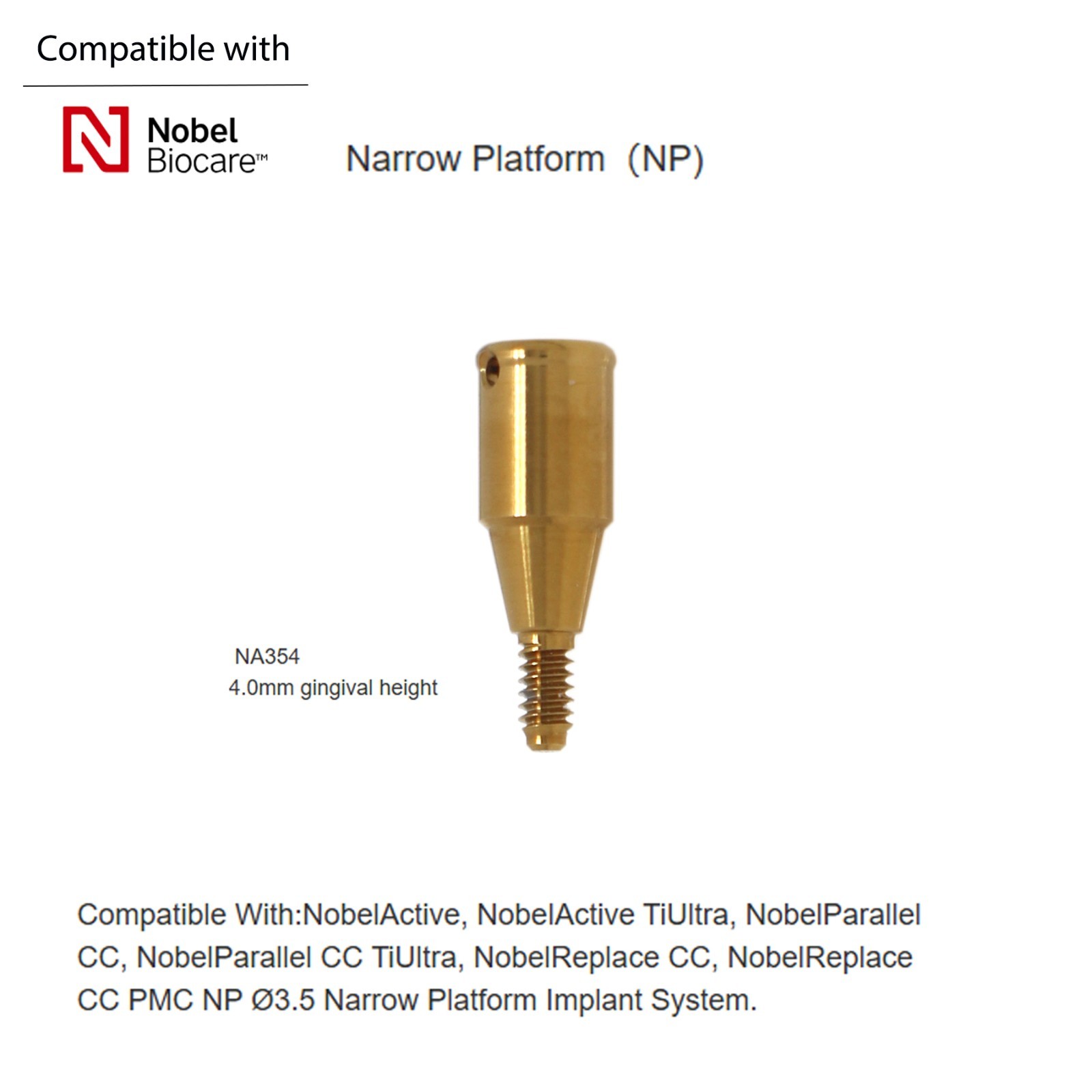 Nobel Biocare Locator abutment NP/RP conical Connection 1-5.0mm overdenture Fits