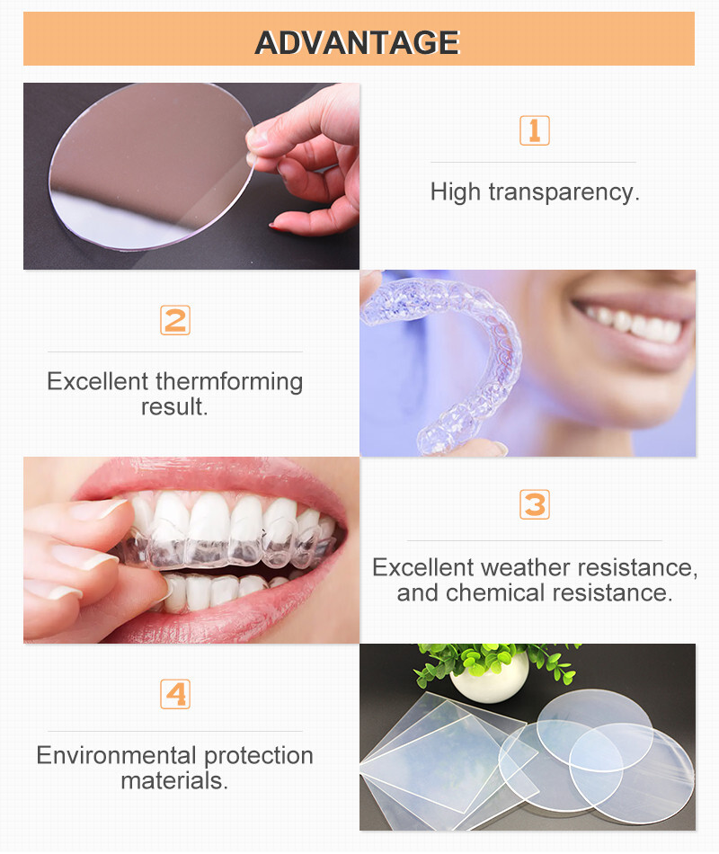 Dental Lab Thermoforming Material Round Vacuum Forming Splint Sheet Hard 1.5mm