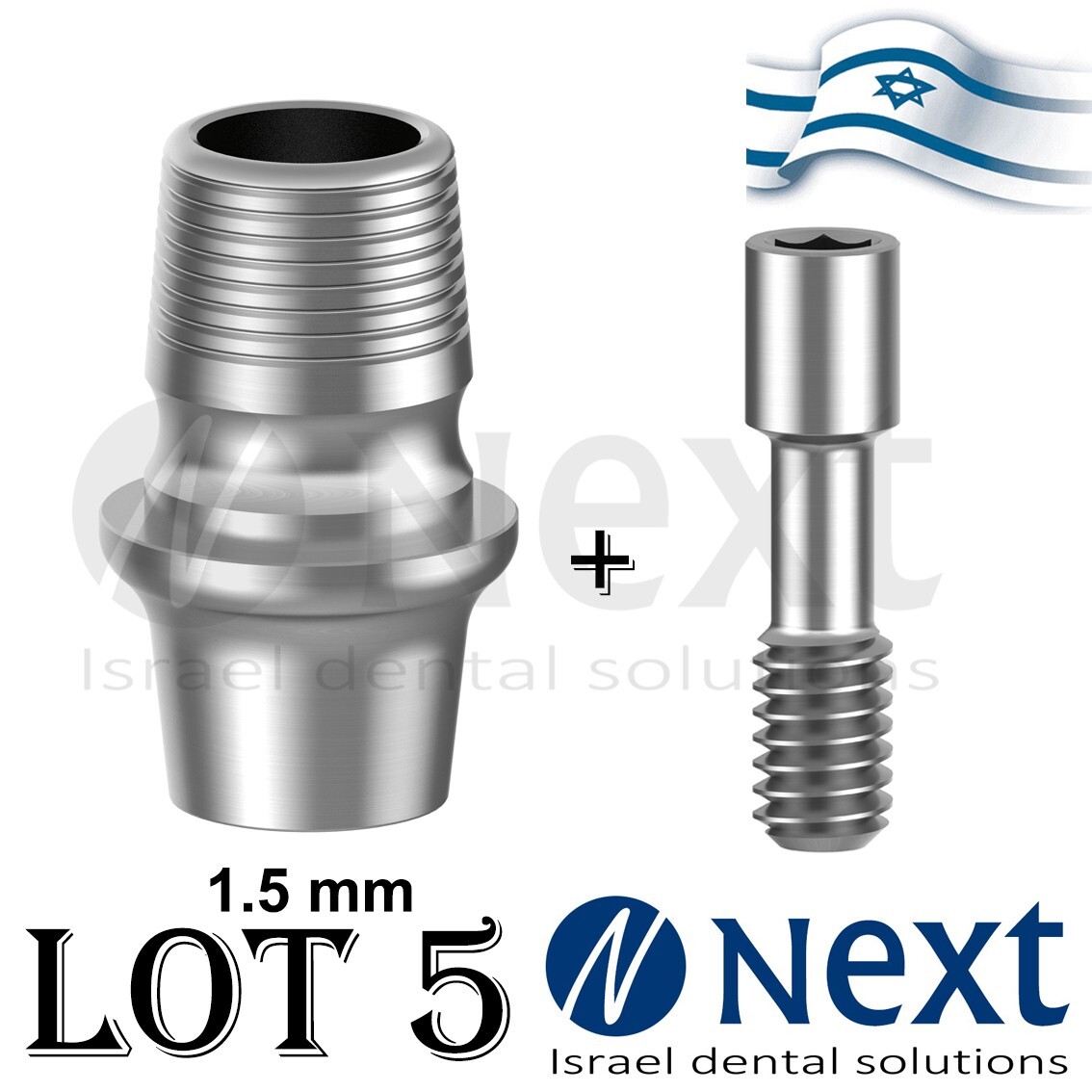 LOTx5 Abutment T-Base CAD/CAM MIS conical C1 V3 SP compatible NON HEX 1.5 mm