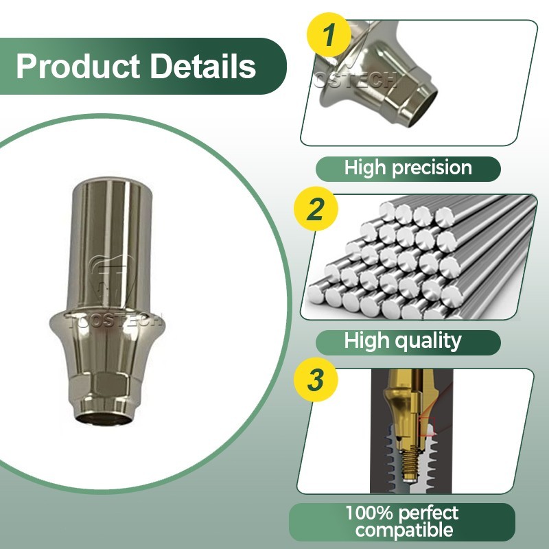 6pcs Dental Digital Ti base CAD CAM Tianium base fits to DIO UF II D4.5/5.5mm