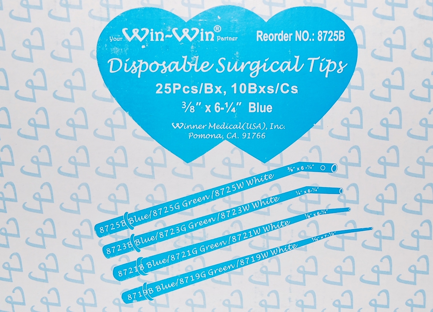 Winner BLUE 3/8 x 6-1/4 Dental Disposable Surgical Tips NIB 500 Count