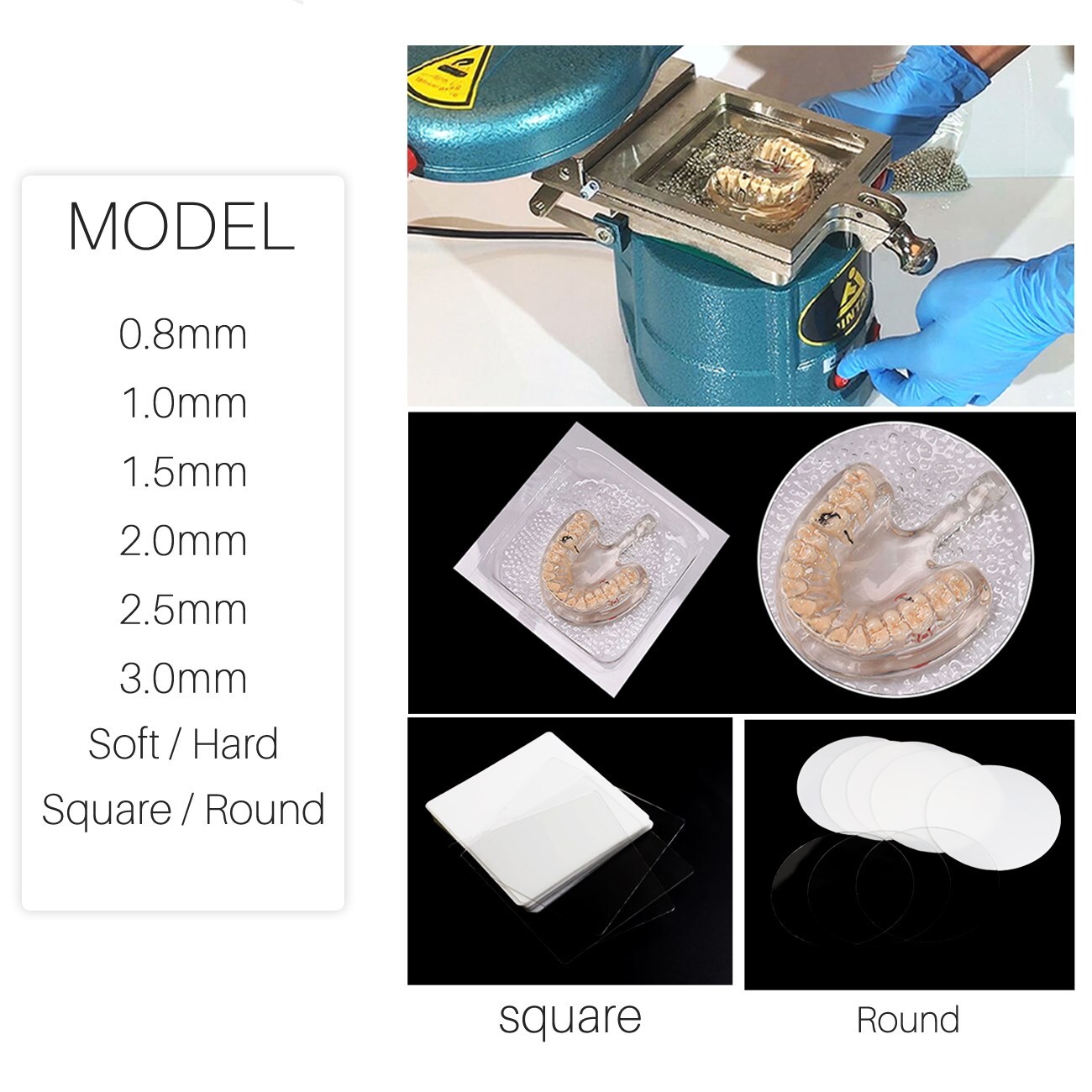Dental Lab Round Splint Hard 2.0mm Thermoforming Material for Vacuum Forming USA