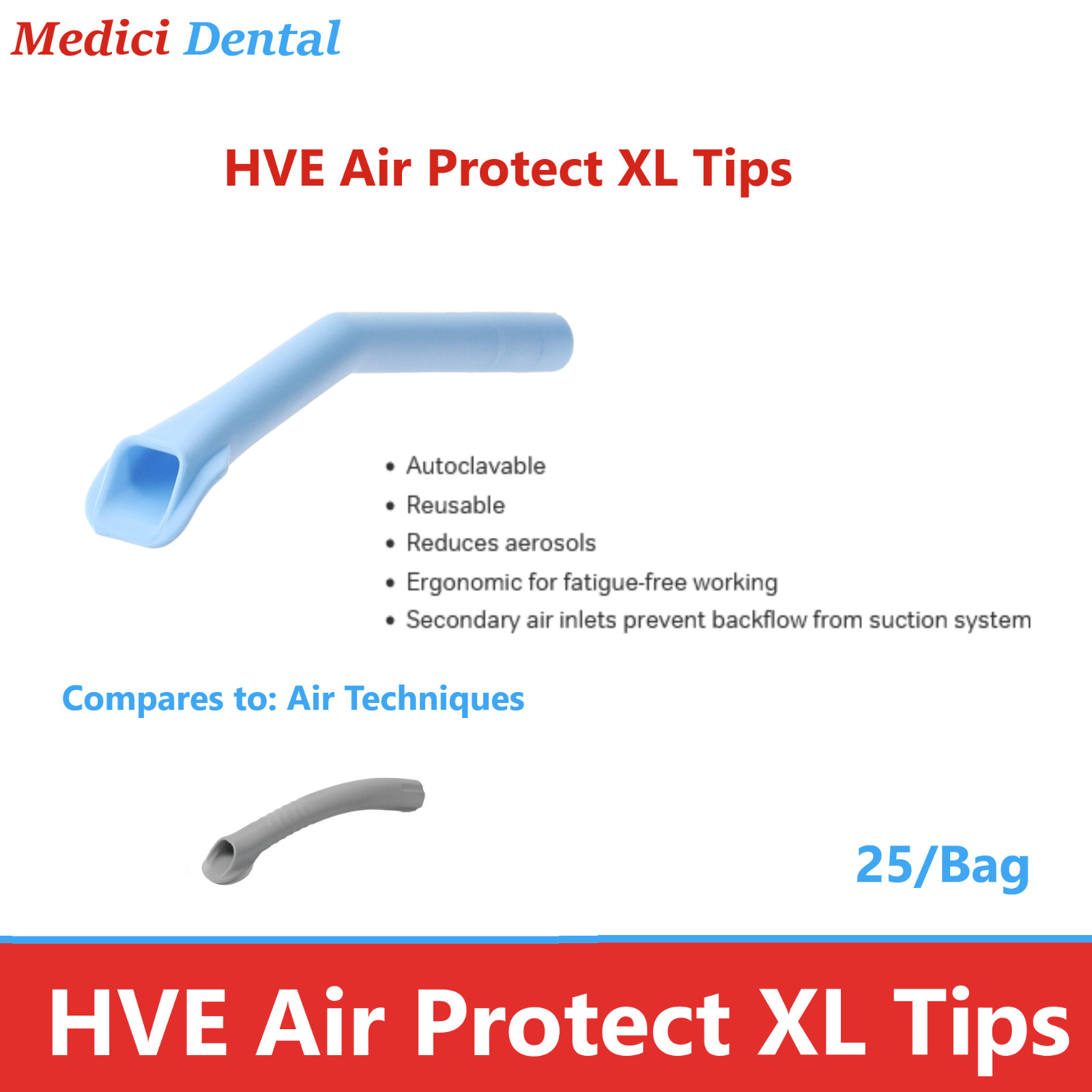 Dental TRK-O-VAC ORAL EVACUATOR Blue, Retraction & Guard, Autoctcla 275°F, 25/Bg