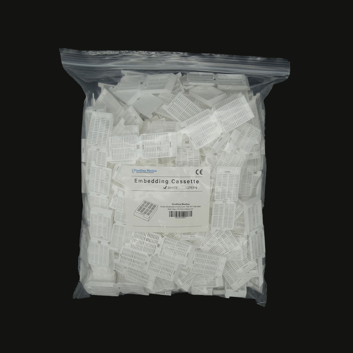 Embedding Cassette, White, 500/bag