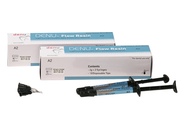 HDI Denu Flow Light Cure Flowable Composite Resin Shade A2 2 x 2g syringes + tip