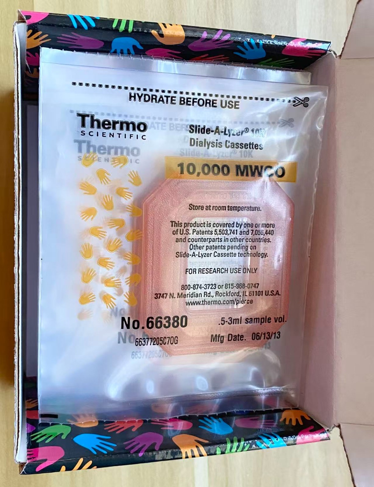 Thermo Slide-A-Lyzer 10K MWCO Cassette 0.5–3 mL 66380 (Pkg of 11, mixed )