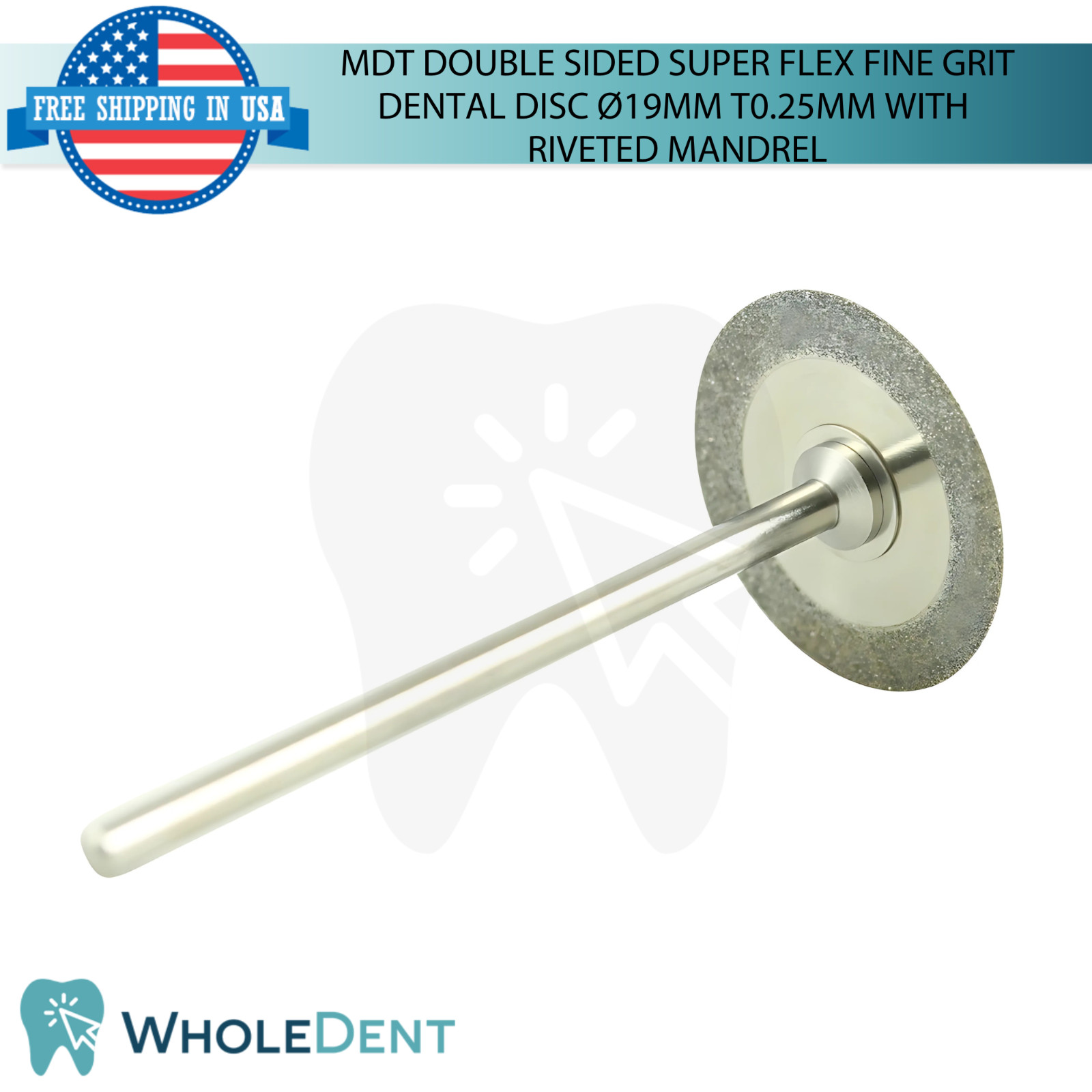 Fine Grit Double Sided Diamond Super Flex Dental Lab Disc Ø19mm Thickness 0.25mm