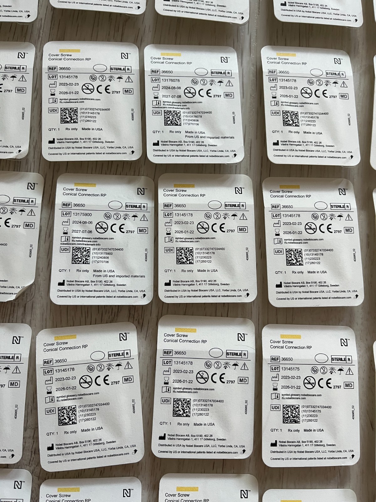 Original Nobel Biocare Conical Connection CC cover screw NP/RP – 283 pieces