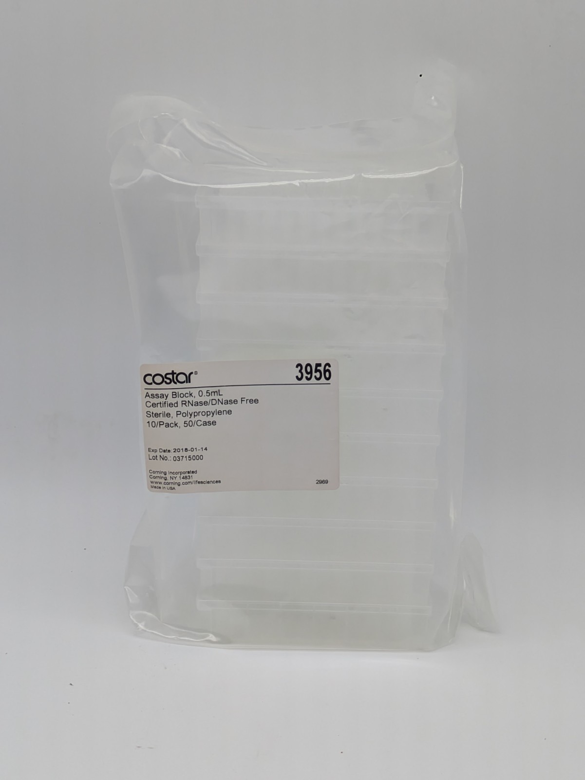 Corning Costar 3956 Assay Block 0.5ml Polypropylene RNASE/DNASE-Free Pack of 10