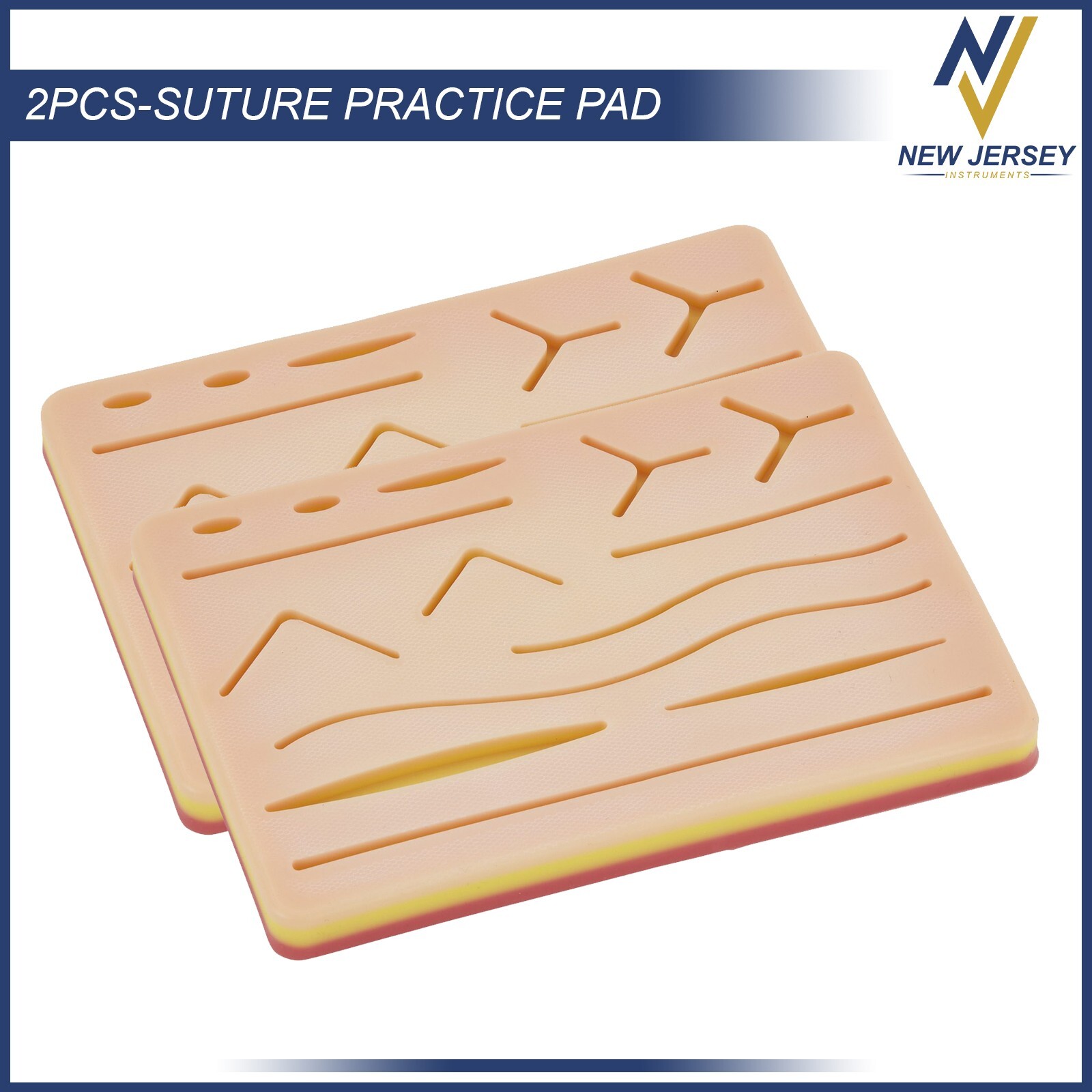 2Pcs Medical Skin Suture Practice Silicone Pad Wound Simulated For Training Kit