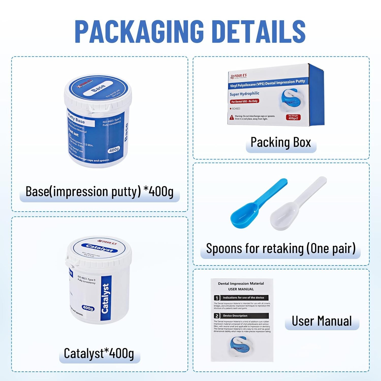 Dental Putty Fast Set PVS VPS Dental Impression Material Silicon Base+Catalystst