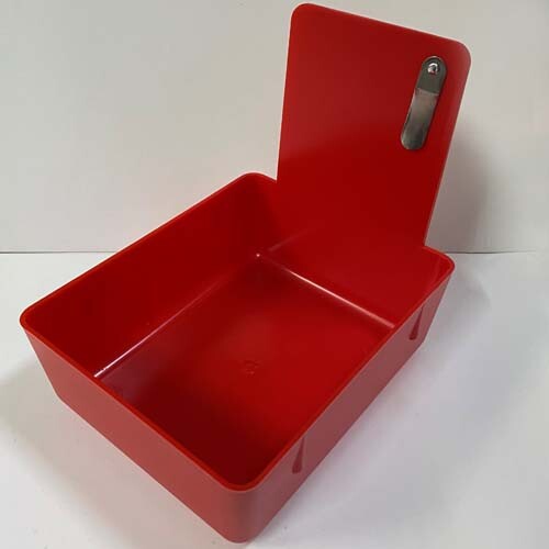 Red Dental Lab Pan w/Stainless Steel Clip 12pk 7″ x 5¾” x 2½” Made in the USA