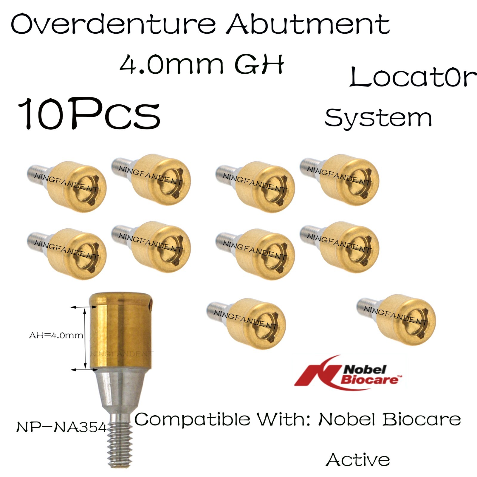 Nobel Biocare Active NP Locator Abutment For Ø3.5 D 1-5.0mm GH Narrow Platform