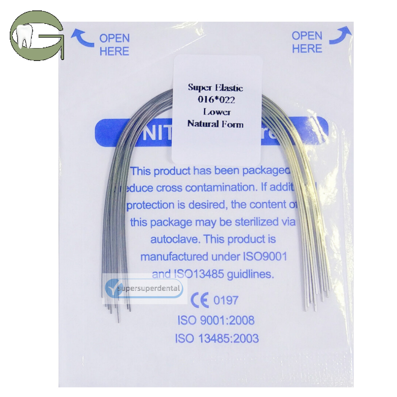 Dental Orthodontic Niti Arch Wire Rectangular Natural Form Super Elastic