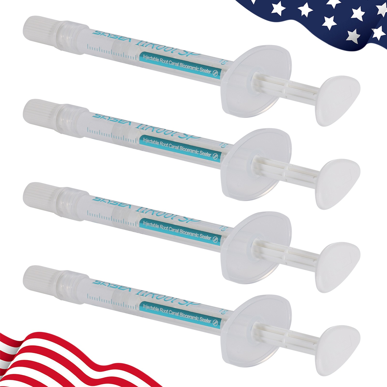 4 x Dental nRoot SP Injectable Root Canal Bioceramic Sealer 1g Syringe + 10 Tips