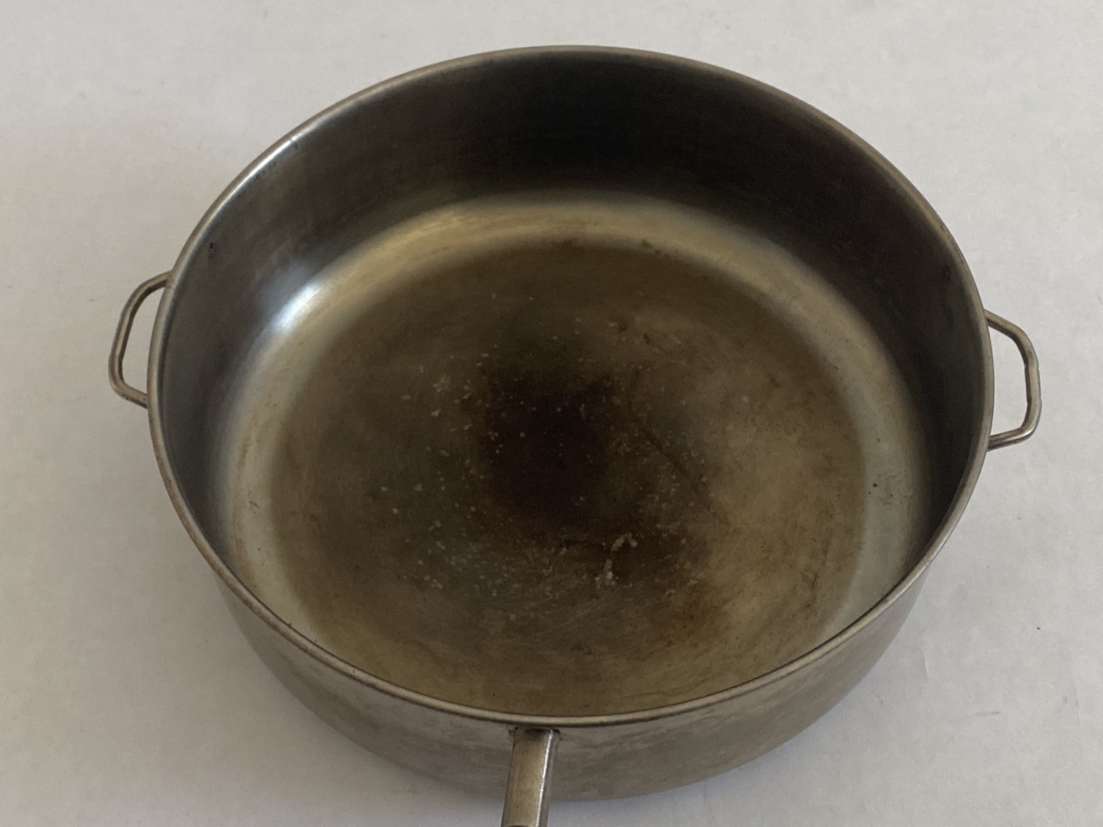 Stainless Water Bath Pan w/ Drain Nozzle & Handles 7-5/8” ID No Lid LAB USE ONLY