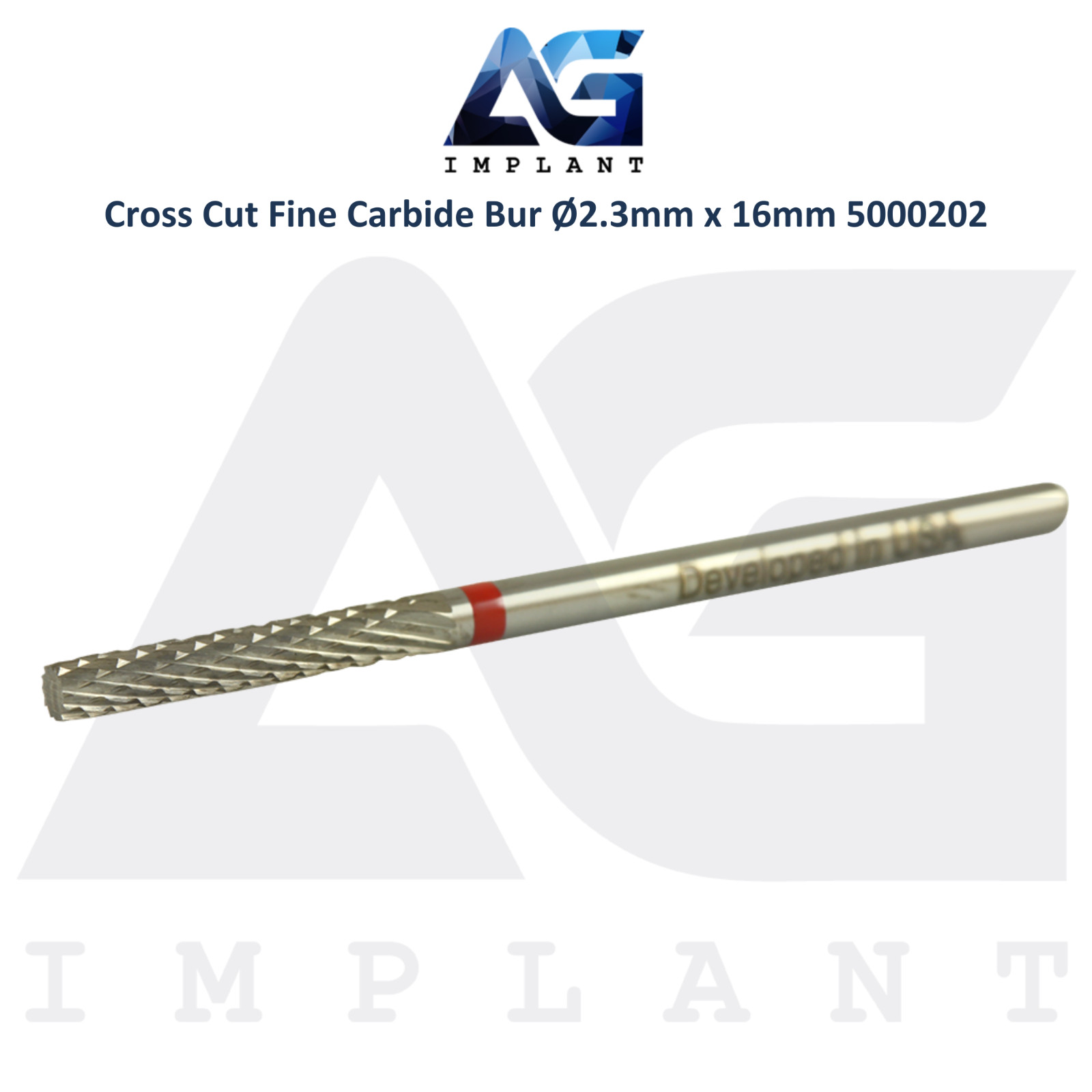 Dental Cross Cut 5000202 Fine Carbide Bur Ø2.3mm x 16mm Lab Supplies