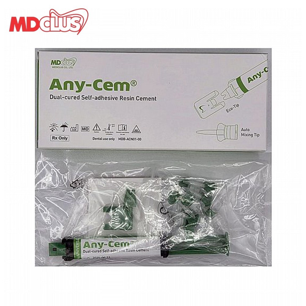 Dental MDClus Any Cem Dual Cured Self Adhesive Resin Cement 6g Syringe