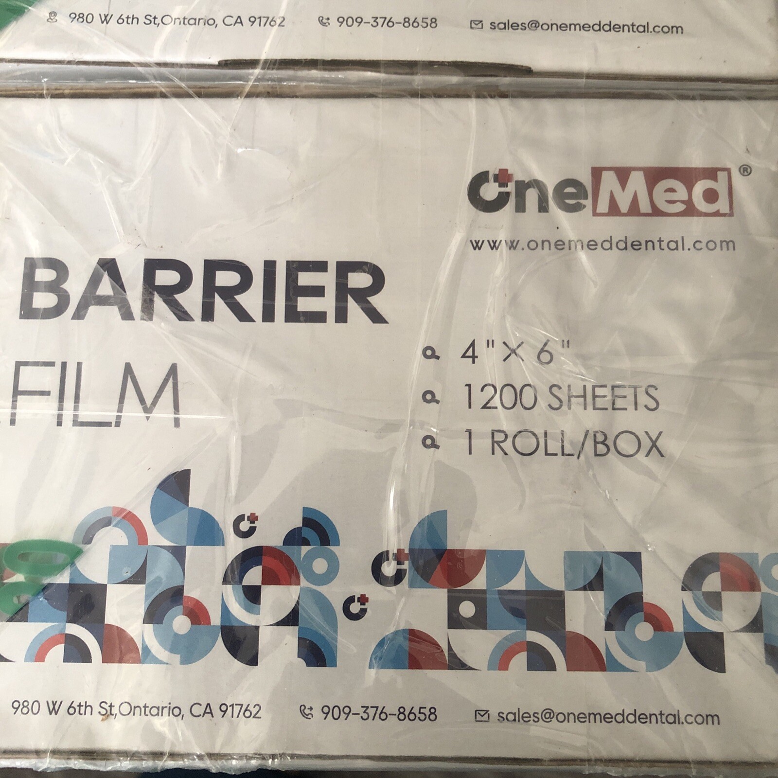 4 X OneMed Barrier Film Tape for Dental Tattoo Adhesive Roll,4″x6″, Blue