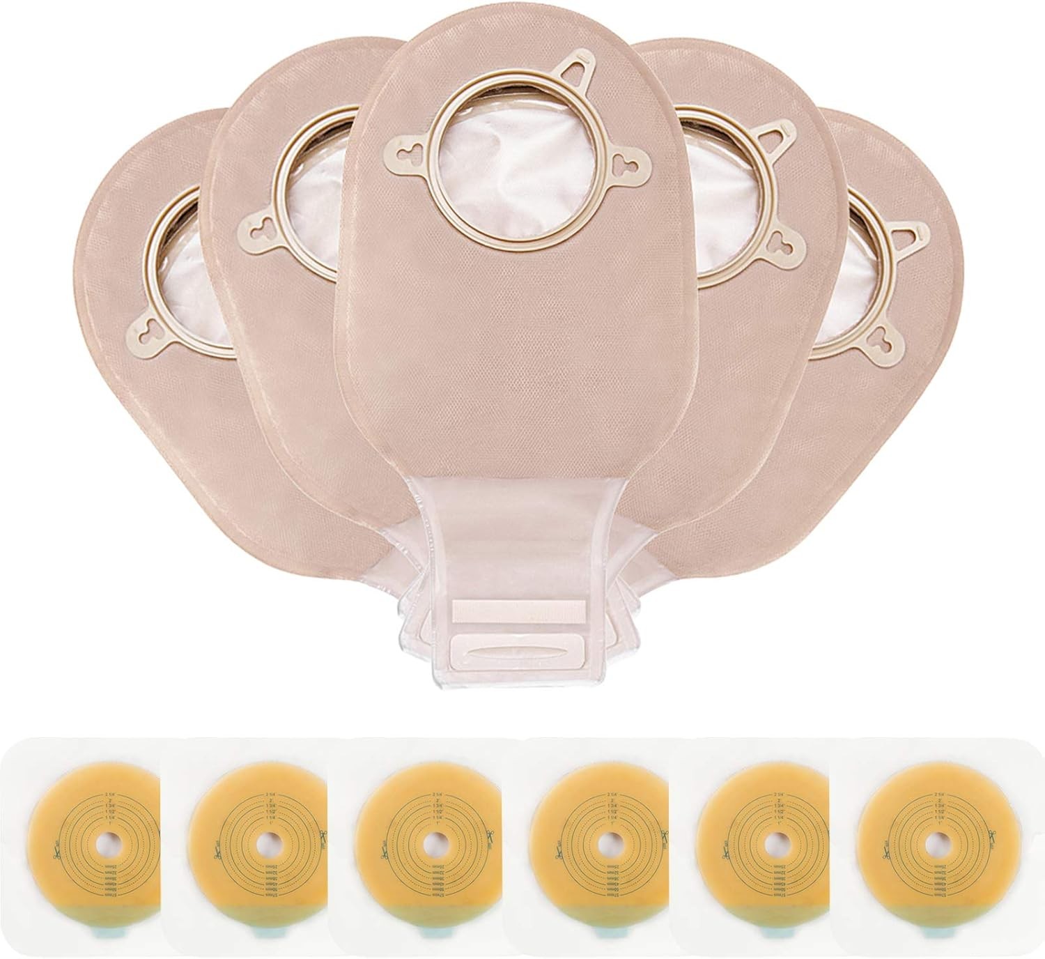 Carbou 21 PCS Ostomy Supplies Colostomy Bags Two Piece Drainable Pouches…