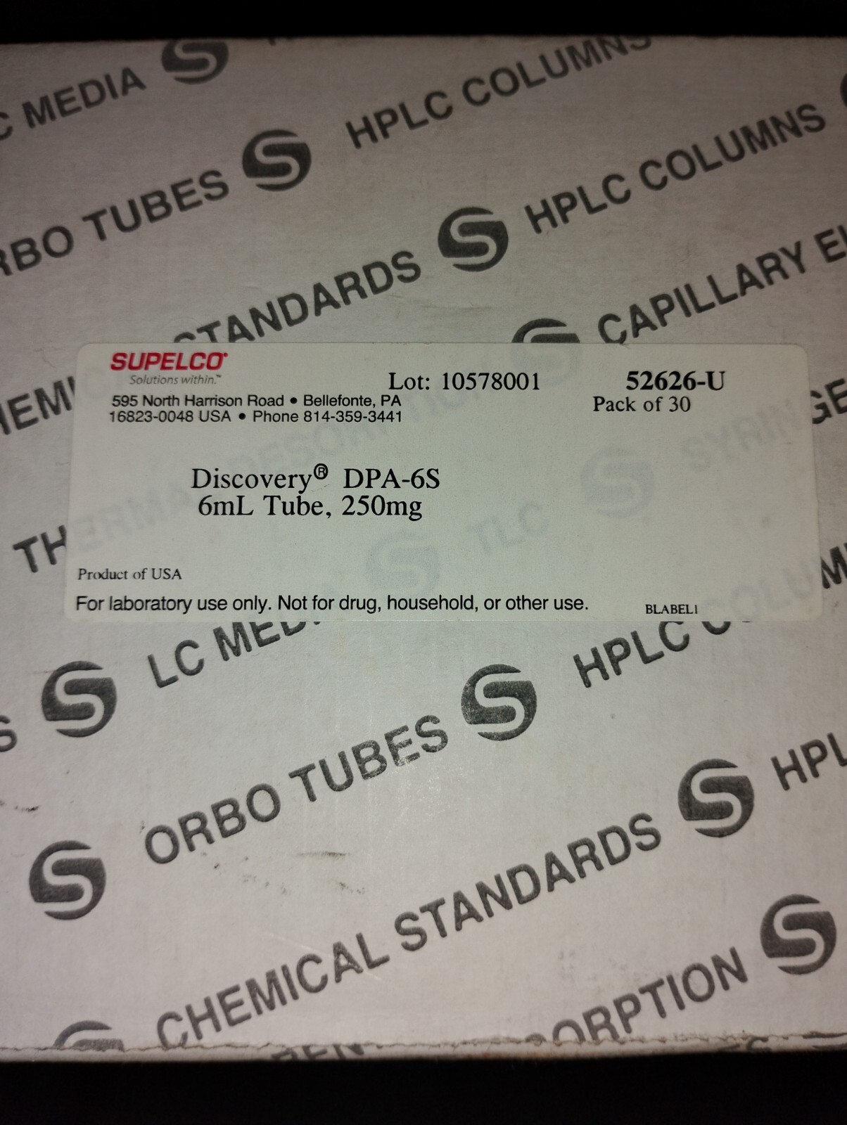 Supelco 52626-U Discovery DPA-6S SPE 6ml Tube, 250mg