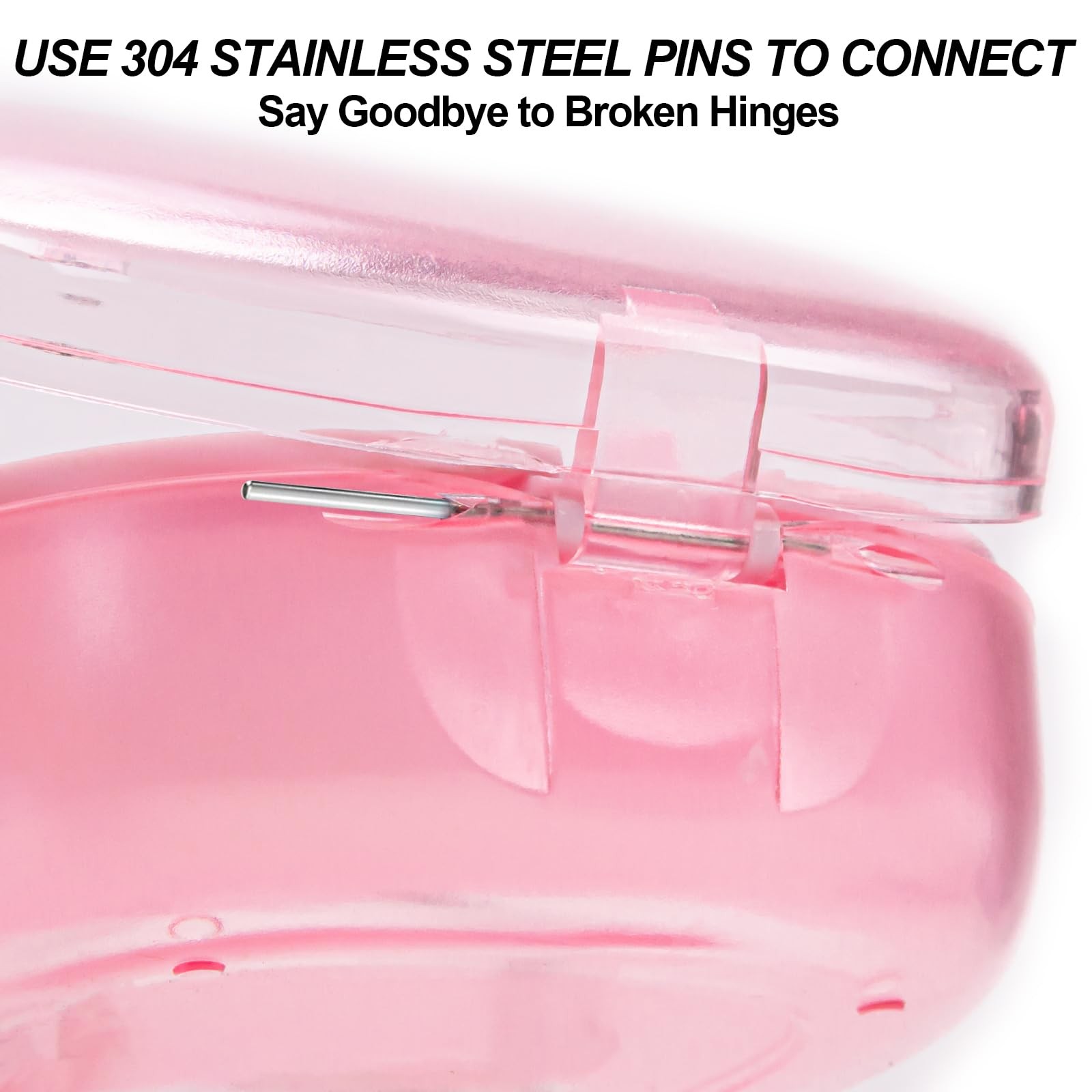 Pink Aligner and Retainer Case Double-layer Cute Slim Braces Transparent
