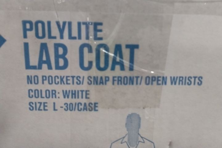 Action Chemical PP110-L 30 Pk Size L White Polypropylene Disposable Lab Coat