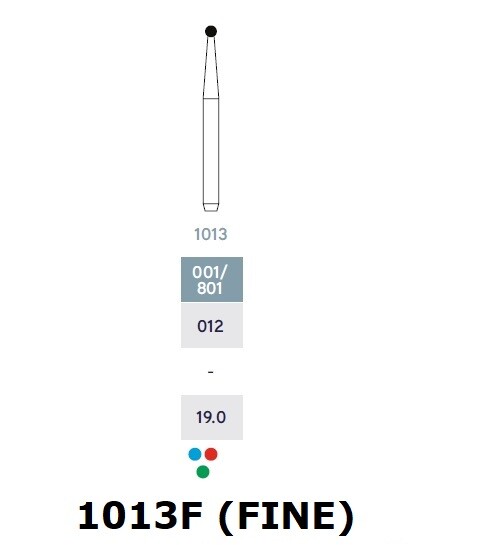 MICRODONT Round Shape 1013F (FINE) diamond burs 10/pk Made in Brazil