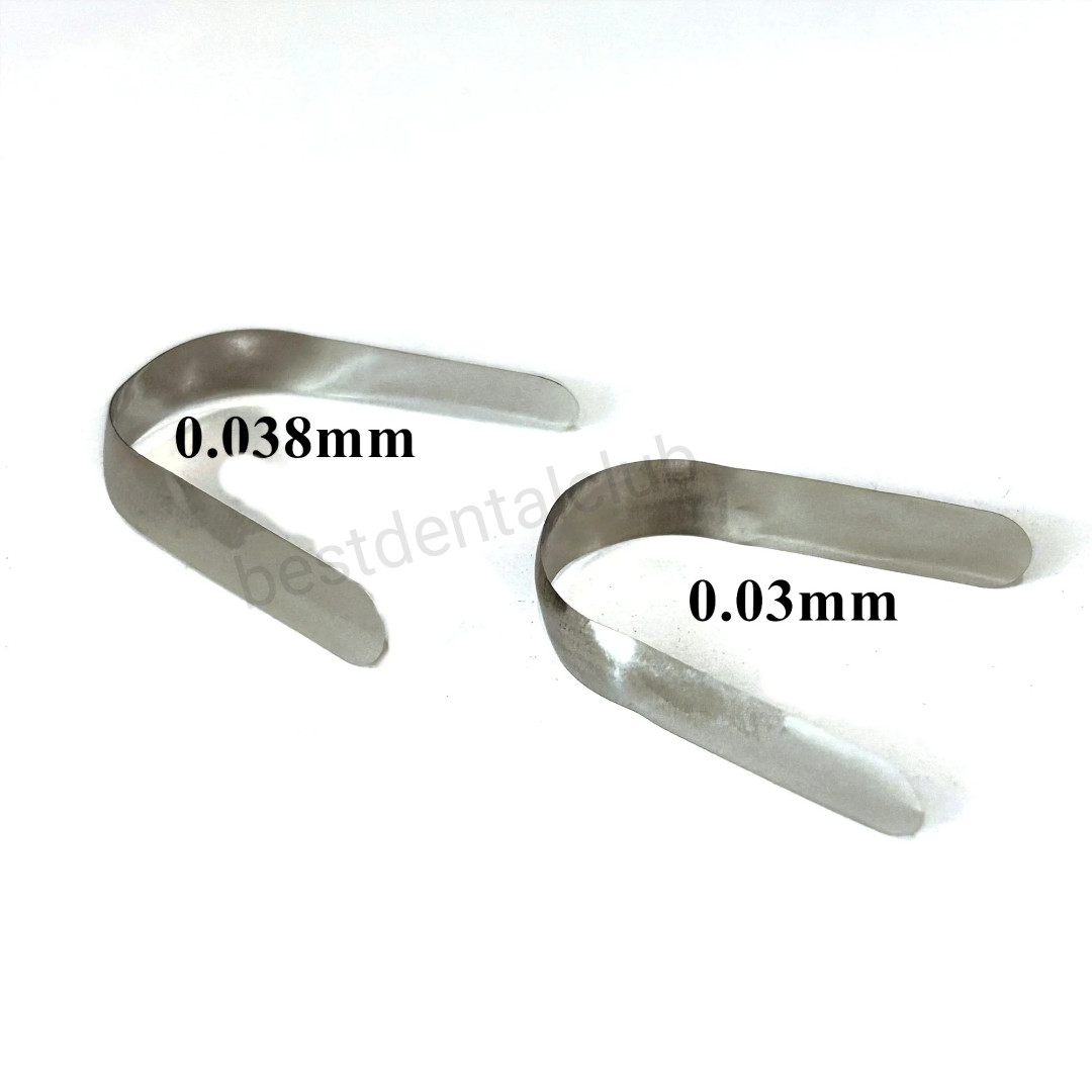 Dental Tofflemire Contoured Matrices Stainless Steel Matrix Bands 0.03mm/0.038mm