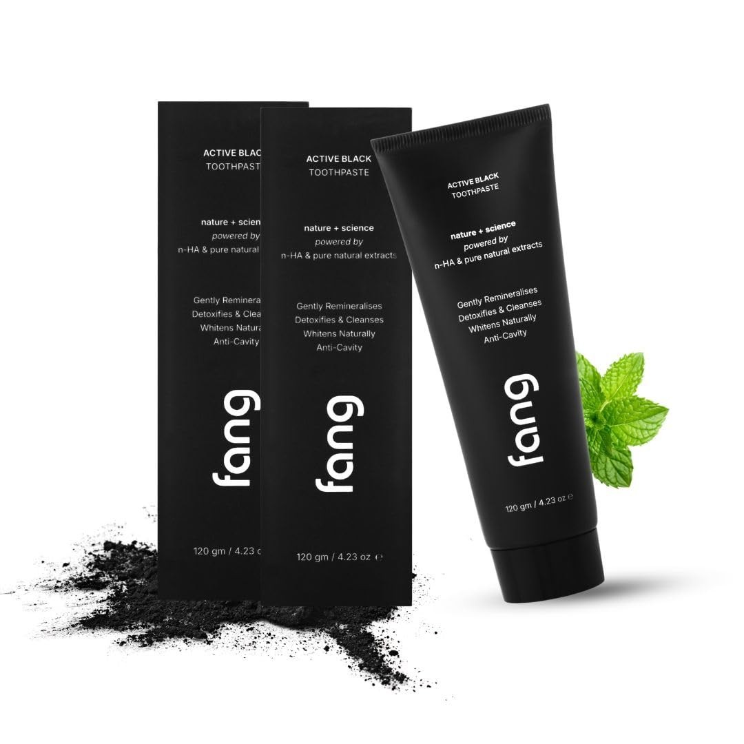 Fang Natural Toothpaste|Teeth Whitening | (Pack of 2 , Activated Charcoal)