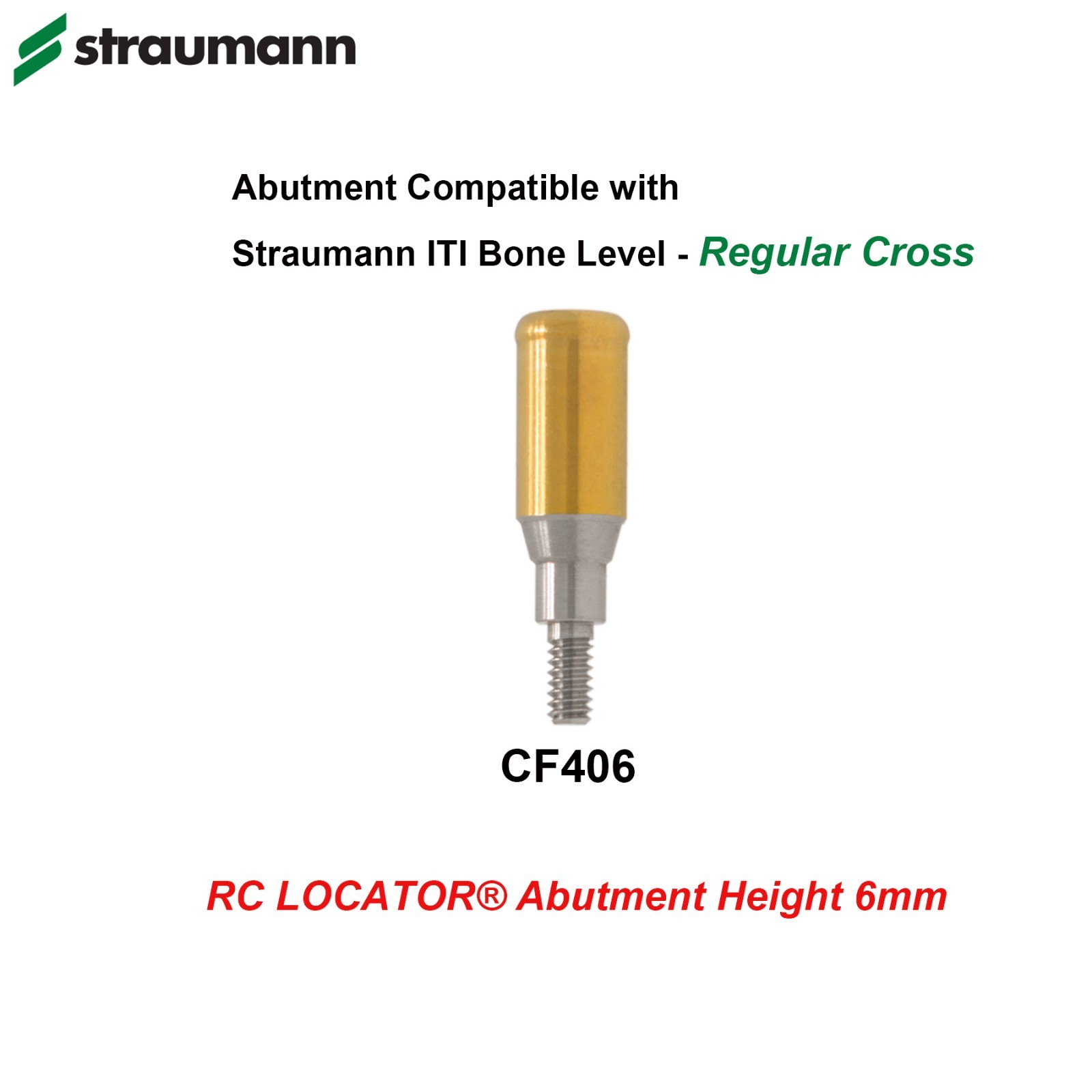 Dental ZEST Locator Abutment Tapered Straumann Bone Level NC RC Ø3.3 4.1 4.8mm