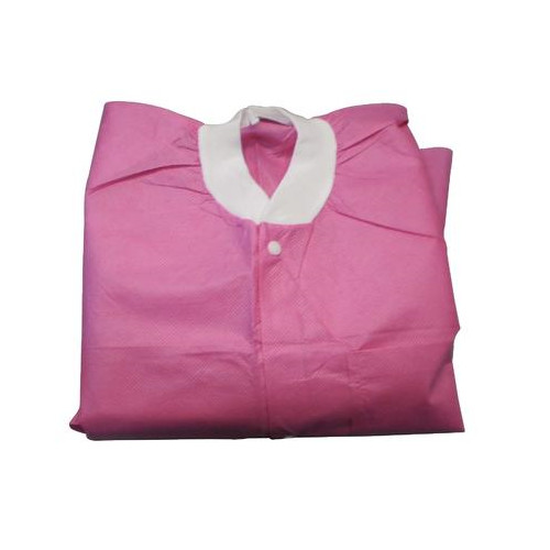 ValuMax 3660RBM Extra-Safe Lab Coats Knee Length Raspberry Medium 10/Pk