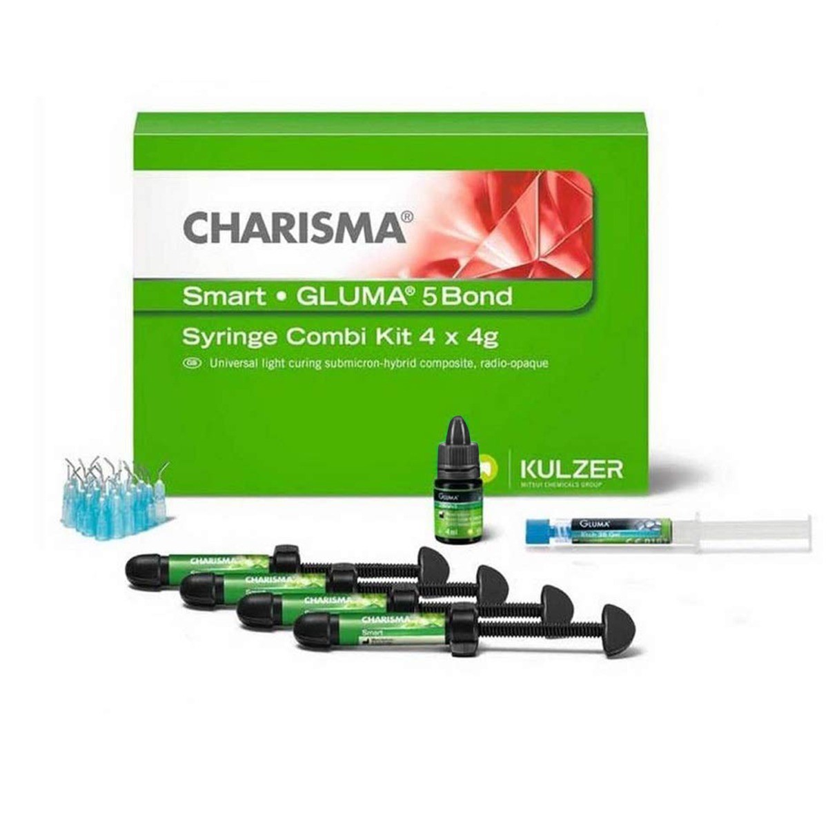 Kulzer Charisma Smart Dental Composite 4x4g Syringe Kit Shades A1 A2 A3 B1/B2